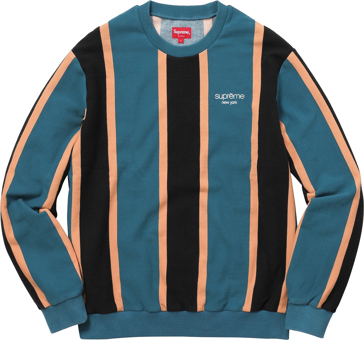 Vertical Striped Pique Crewneck view 2